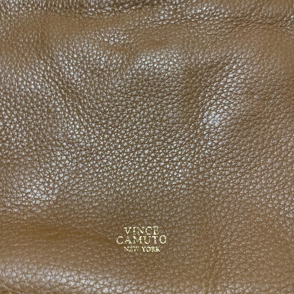 Vince Camuto Brown Leather Crossbody Bag with Chain handle and outside pocket - Picture 2 of 7